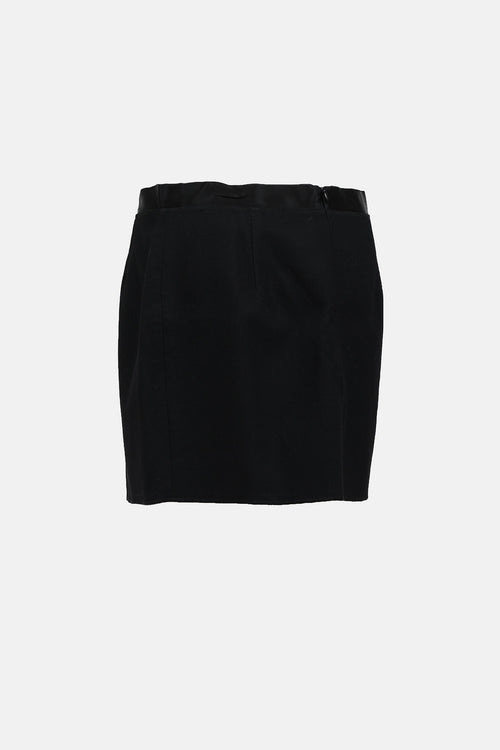 Nili Lotan Lotus Wool Satin Trim Skirt