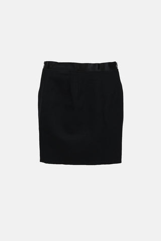 Nili Lotan Wool Satin Trim Skirt