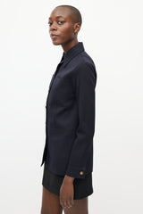 Nili Lotan Navy & Gold Buttoned Jacket