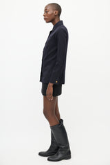 Nili Lotan Navy & Gold Buttoned Jacket