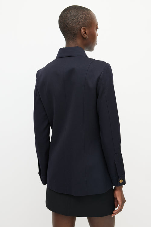 Nili Lotan Navy & Gold Buttoned Jacket