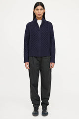 Nili Lotan Cable Knit Zip Sweater