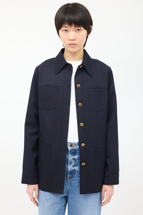 Nili Lotan Navy Wool Four Pocket Jacket