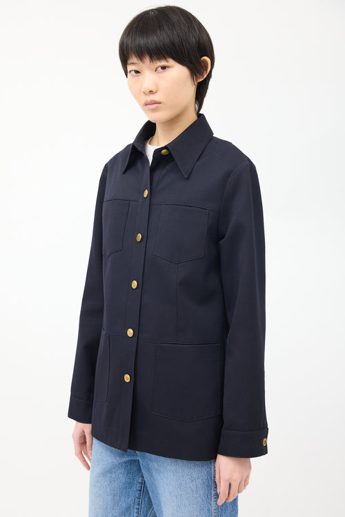 Nili Lotan Navy Wool Four Pocket Jacket