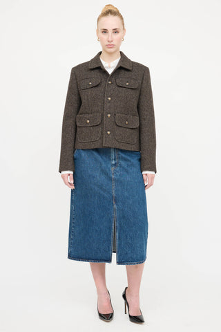 Nili Lotan Wool Button Up Jacket