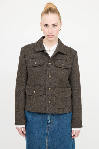 Nili Lotan Wool Button Up Jacket