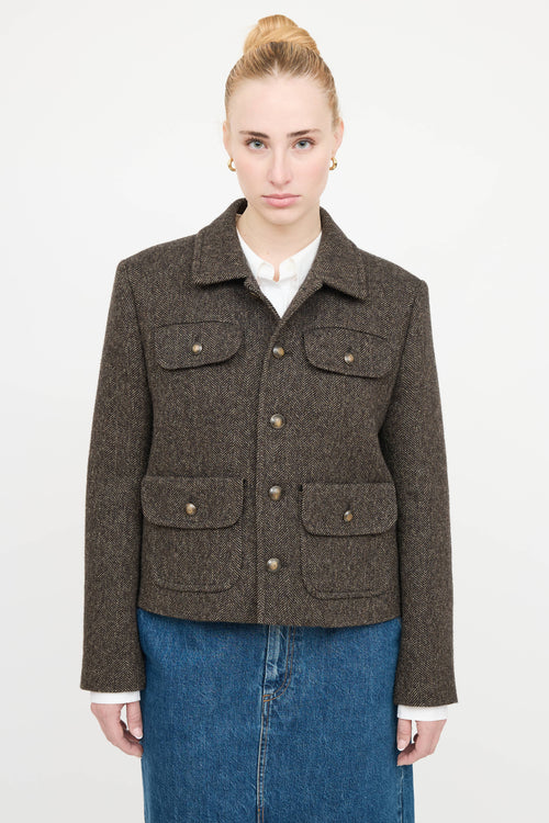 Nili Lotan Wool Button Up Jacket