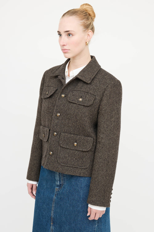 Nili Lotan Wool Button Up Jacket