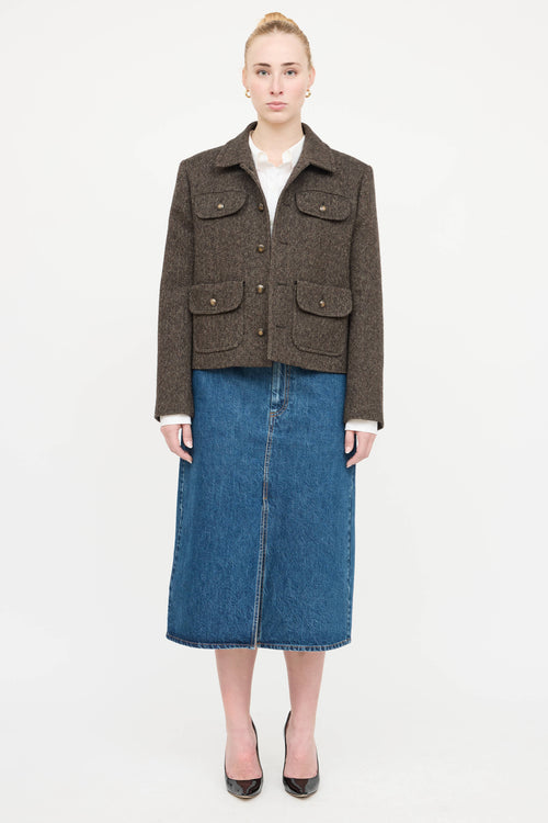 Nili Lotan Wool Button Up Jacket