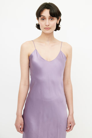 Nili Lotan Purple Silk Slip Dress