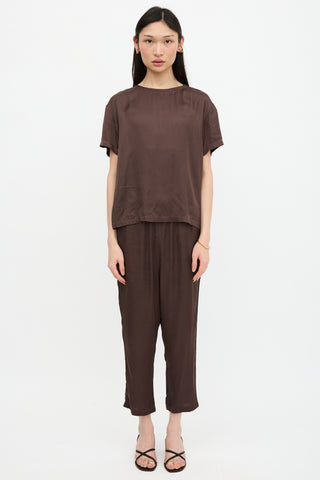 Nili Lotan Satin Boxy T-Shirt