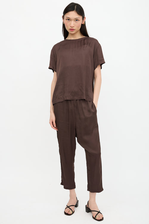 Nili Lotan Satin Boxy T-Shirt