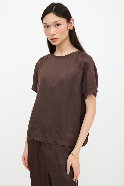 Nili Lotan Satin Boxy T-Shirt