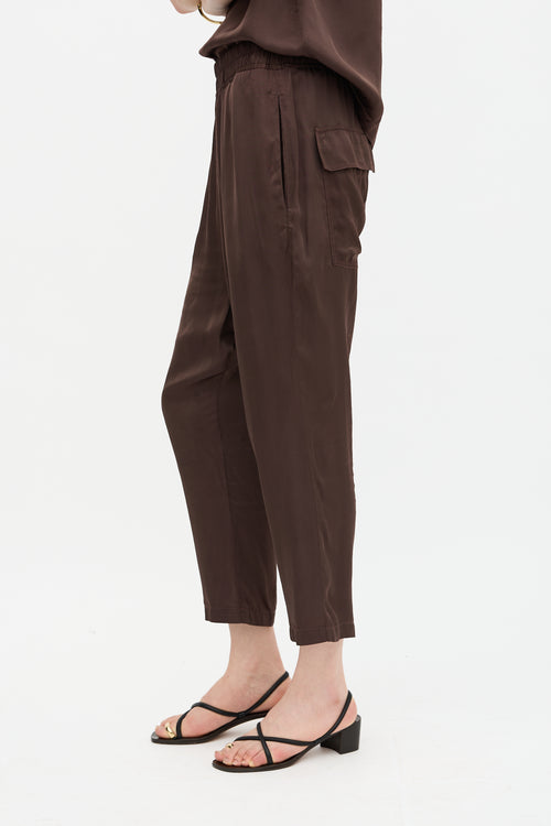 Nili Lotan Satin Cropped Pant
