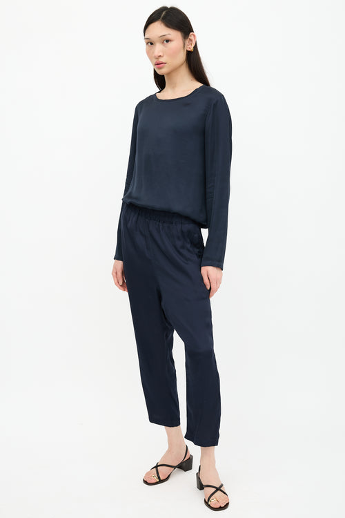 Nili Lotan Satin Cropped Pant