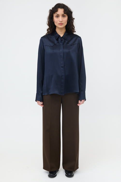 Nili Lotan Silk Satin Shirt