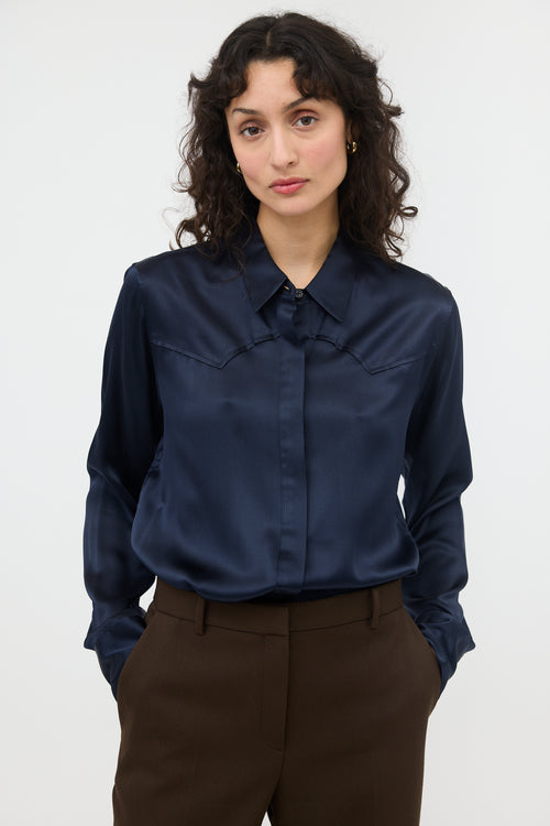 Nili Lotan Silk Satin Shirt