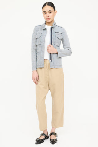 Nili Lotan Striped Chambray M-65 Jacket