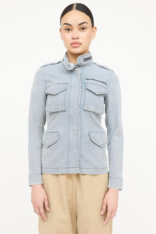 Nili Lotan Striped Chambray M-65 Jacket