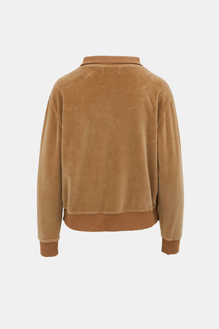 Nili Lotan Velour Half Zip Top