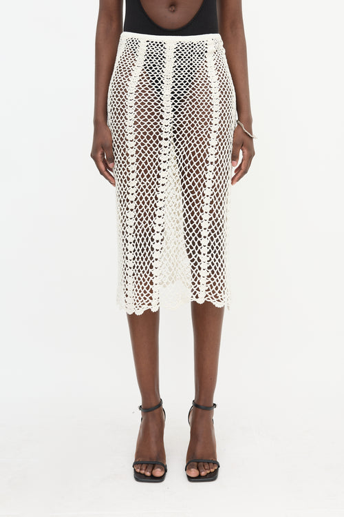 Nili Lotan Crochet Midi Skirt