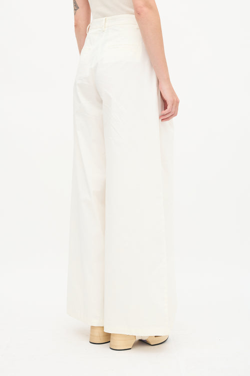 Nili Lotan Canvas Pleated Wide Leg Trouser