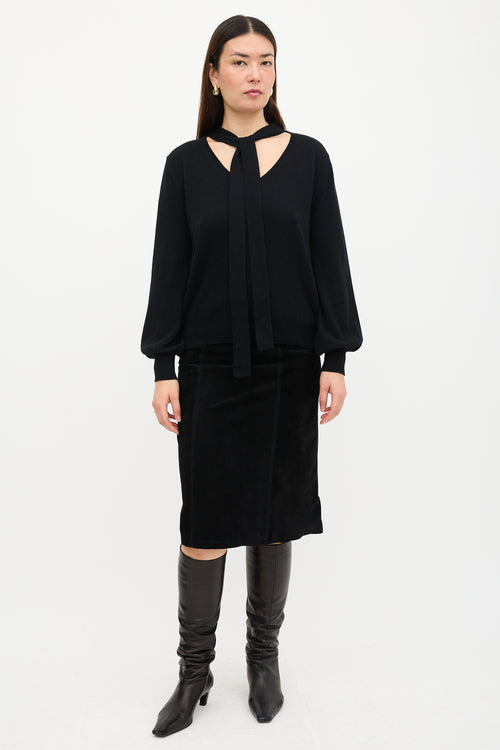 Nili Lotan Cashmere Tie Neck Sweater