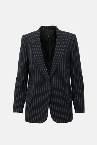 Nili Lotan Pinstripe Single Button Blazer
