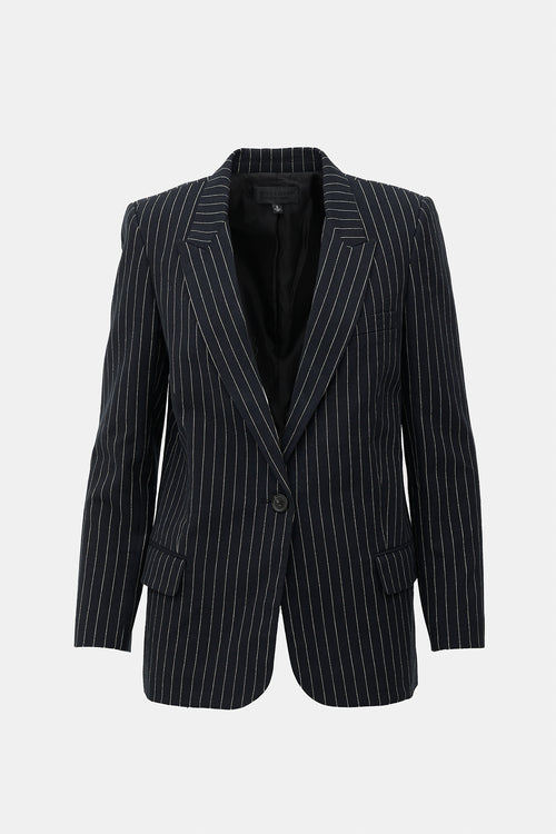 Nili Lotan Pinstripe Single Button Blazer