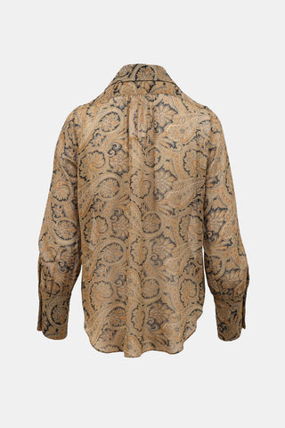 Nili Lotan Silk Printed Blouse
