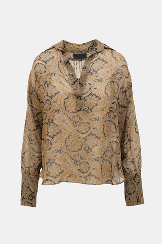 Nili Lotan Silk Printed Blouse