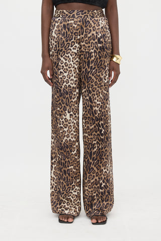 Nili Lotan Silk Satin Printed Pant