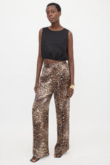 Nili Lotan Silk Satin Printed Pant