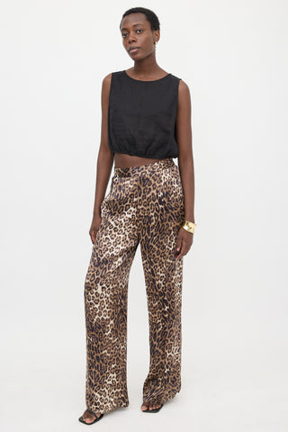 Nili Lotan Silk Satin Printed Pant
