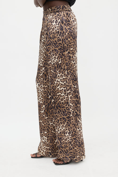Nili Lotan Silk Satin Printed Pant