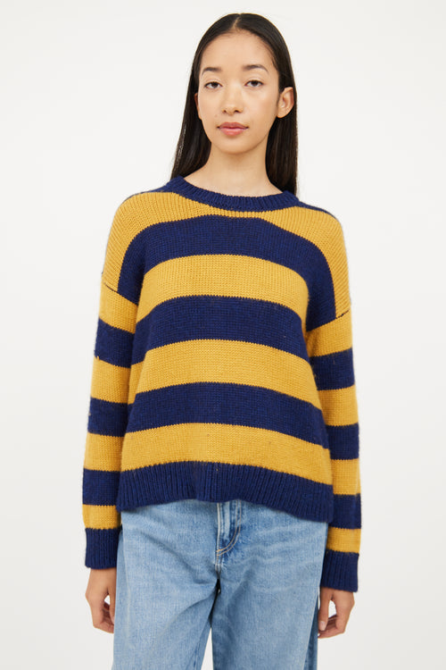 Nili Lotan Yellow & Blue Striped Sweater