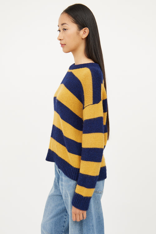 Nili Lotan Yellow & Blue Striped Sweater