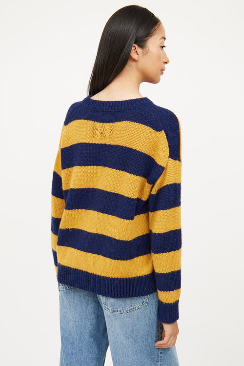 Nili Lotan Yellow & Blue Striped Sweater