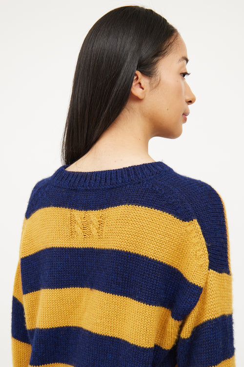 Nili Lotan Yellow & Blue Striped Sweater