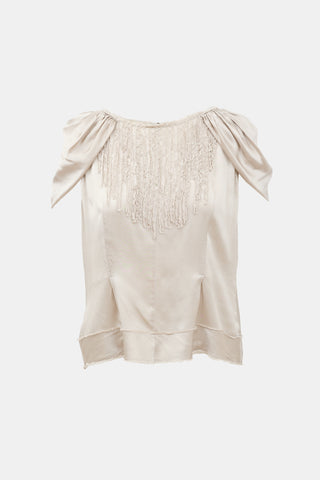 Nina Ricci Silk Trim Blouse