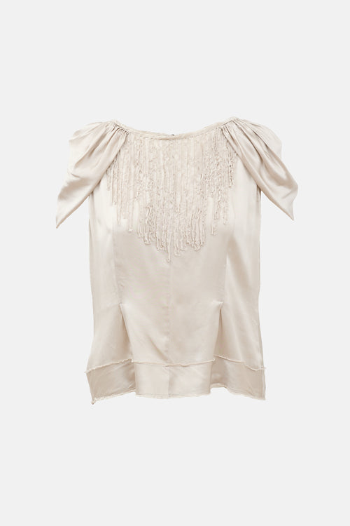 Nina Ricci Silk Trim Blouse