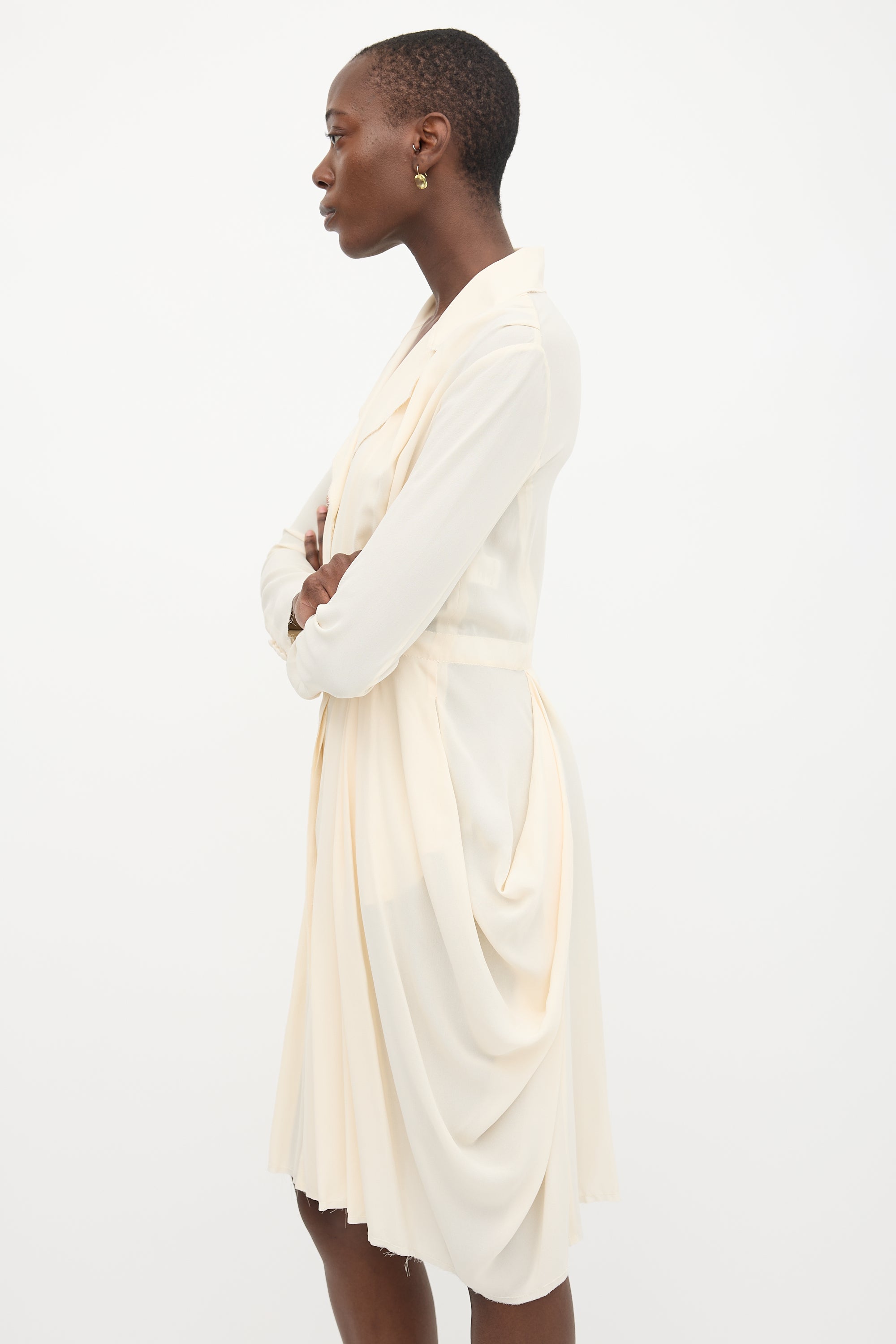 chiffon button up dress Long Sleeve Chiffon Collar, Gianna Maxi Dress in Blue, Size S, For Vacation