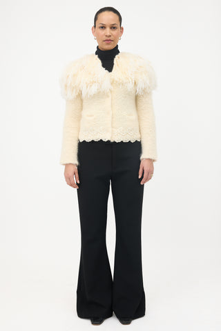 Nina Ricci Mohair & Wool Boucle Knit Cardigan