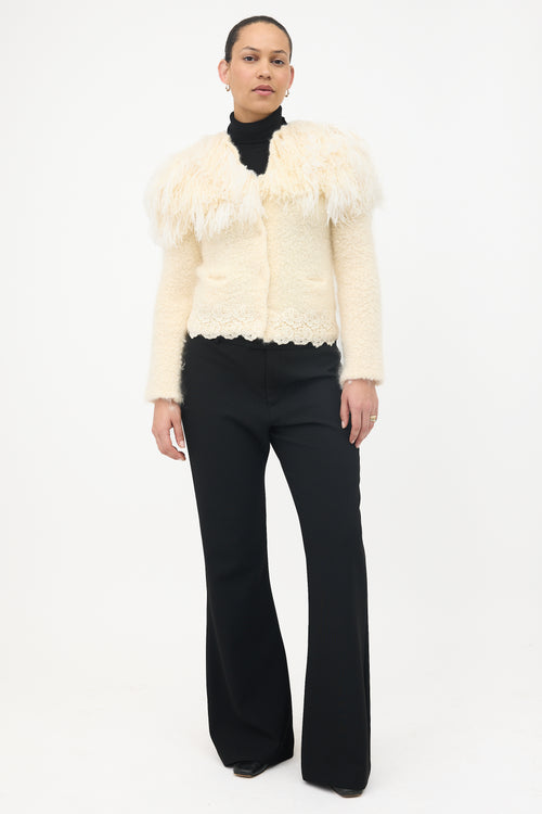 Nina Ricci Mohair & Wool Boucle Knit Cardigan