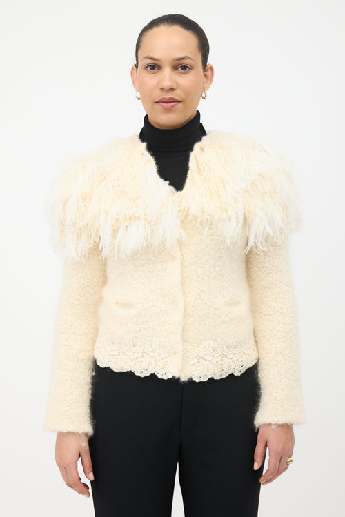Nina Ricci Mohair & Wool Boucle Knit Cardigan