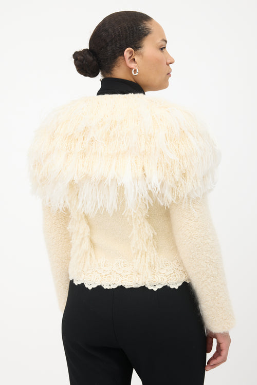 Nina Ricci Mohair & Wool Boucle Knit Cardigan