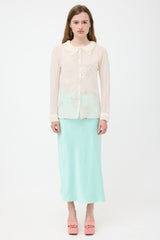Nina Ricci Silk Sheer Crepe Floral Blouse
