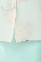 Nina Ricci Silk Sheer Crepe Floral Blouse