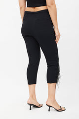 No°21 Black Sequin Feather Cropped Trouser