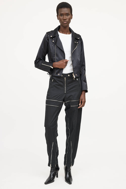 Noir Kei Ninomiya Lace-Up Biker Jacket